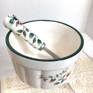 PFALTZGRAFF Winterberry Dip Mix Bowl + Knife Spreader Set
